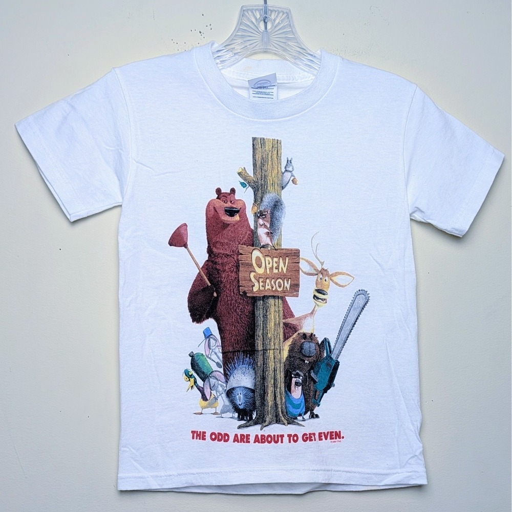 Vintage Open Season Odd Get Even Movie‎ Promo Shirt Kids 2006 Youth Small 6-8